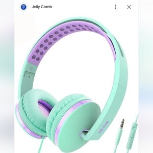 Mint Green and Lavender Corded On-Ear Headphones